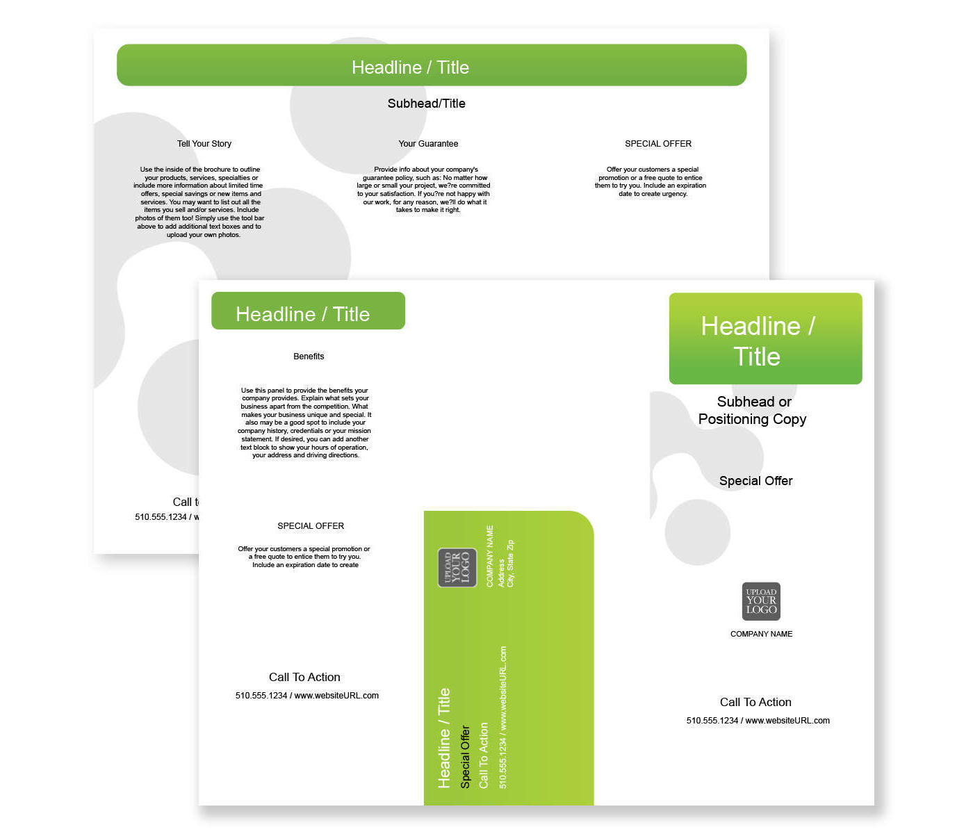 Traditional Green Brochure tri-fold 8-1/2x11 Rectangle - Kiwi Green