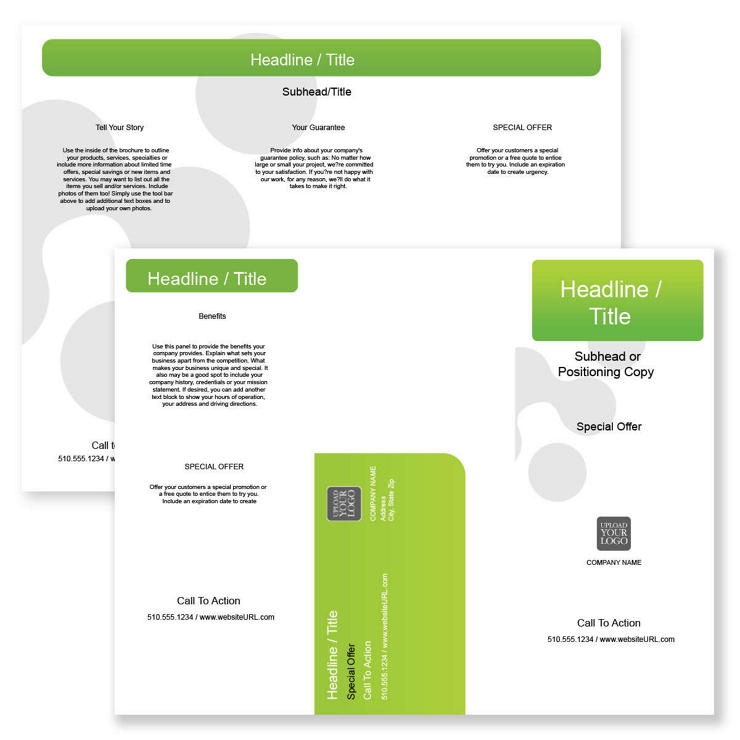 Traditional Green Brochure tri-fold 8-1/2x11 Rectangle - Kiwi Green