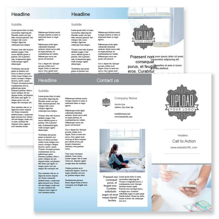 Soft Blue Retail Brochure tri-fold 8-1/2x11 Rectangle