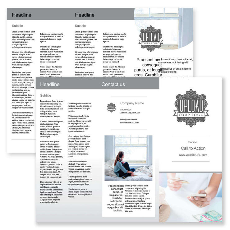 Soft Blue Retail Brochure tri-fold 8-1/2x11 Rectangle