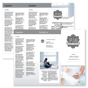 Soft Blue Retail Brochure tri-fold 8-1/2x11 Rectangle - Dusty Gray