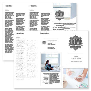 Soft Blue Retail Brochure tri-fold 8-1/2x11 Rectangle - White