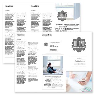 Soft Blue Retail Brochure tri-fold 8-1/2x11 Rectangle - White