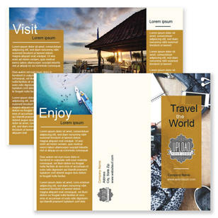 Travel The World Brochure tri-fold 8-1/2x11 Rectangle - Desert Orange Red