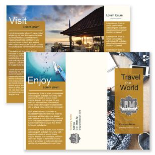 Travel The World Brochure tri-fold 8-1/2x11 Rectangle - Desert Orange Red