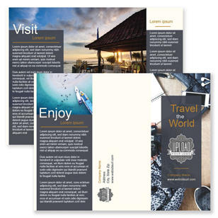 Travel The World Brochure tri-fold 8-1/2x11 Rectangle - Emperor Gray