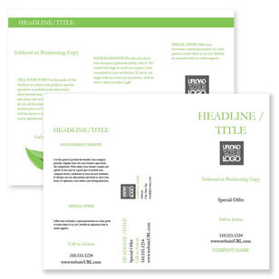 Green Leaves Brochure tri-fold 8-1/2x11 Rectangle - Moss Green