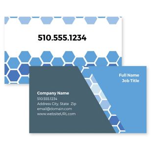 Honeycomb Pattern Business Card 2x3-1/2 Rectangle - Blue, Sky