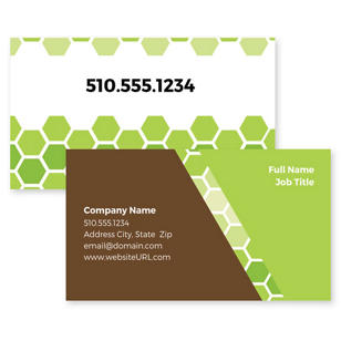 Honeycomb Pattern Business Card 2x3-1/2 Rectangle - Kiwi Green