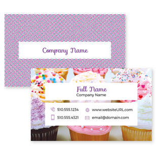 Sprinkled Buttercream Business Card 2x3-1/2 Rectangle - Flamingo Pink