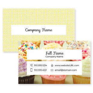 Sprinkled Buttercream Business Card 2x3-1/2 Rectangle - Portica Yellow