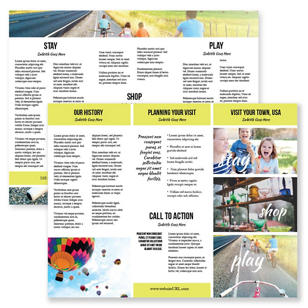 Small Town Tourism Brochure tri-fold 8-1/2x11 Rectangle - Portica Yellow