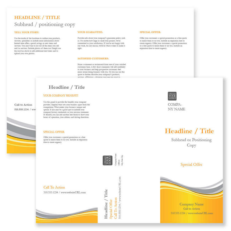 Golden Wave Brochure tri-fold 8-1/2x11 Rectangle - Orange