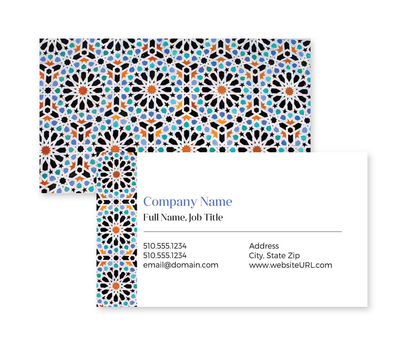 Moroccan Tiles Business Card 2x3-1/2 Rectangle