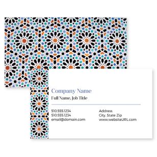 Moroccan Tiles Business Card 2x3-1/2 Rectangle - Blue Stratos