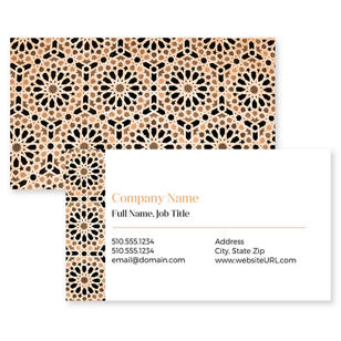 Moroccan Tiles Business Card 2x3-1/2 Rectangle - Citrus Orange