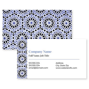Moroccan Tiles Business Card 2x3-1/2 Rectangle - Sky Blue
