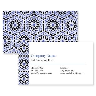 Moroccan Tiles Business Card 2x3-1/2 Rectangle - Blue, Sky