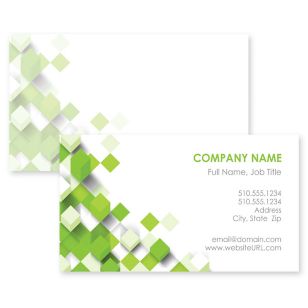 Cubist Movement Business Card 2x3-1/2 Rectangle - Kiwi Green