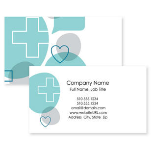 Healthy Heart Business Card 2x3-1/2 Rectangle - Tropical Teal