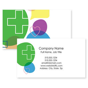 Healthy Heart Business Card 2x3-1/2 Rectangle - Moss Green