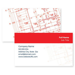 Project Plan Business Card 2x3-1/2 Rectangle - Red