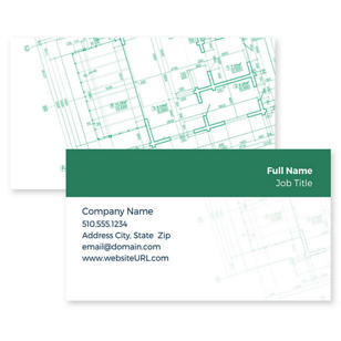 Project Plan Business Card 2x3-1/2 Rectangle - Verdun Green