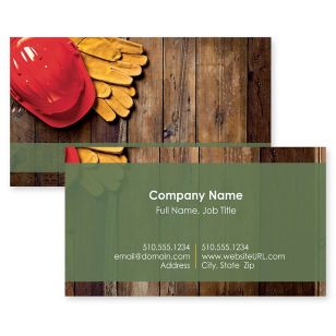 On the Job Business Card 2x3-1/2 Rectangle - Moss Green