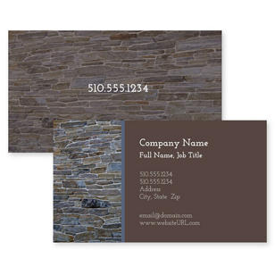 Stonework Splendor Business Card 2x3-1/2 Rectangle - Brown