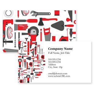 Tools of the Trade Business Card 2x3-1/2 Rectangle - Red