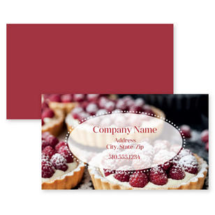 Pure Delish Business Card 2x3-1/2 Rectangle - Merlot Red