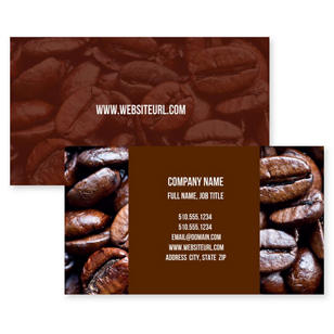 Fresh Beans Business Card 2x3-1/2 Rectangle - Brown