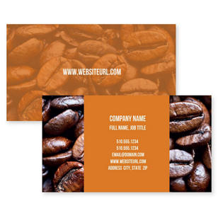 Fresh Beans Business Card 2x3-1/2 Rectangle - Desert Orange Red
