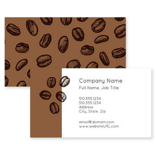 Coffee Beans Business Card 2x3-1/2 Rectangle - Brown