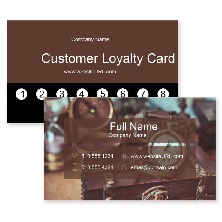 Treasure chest Business Card 2x3-1/2 Rectangle - Brown