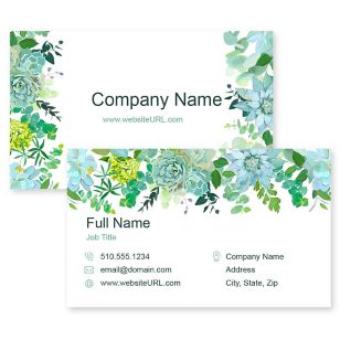 Succulents Business Card 2x3-1/2 Rectangle - White