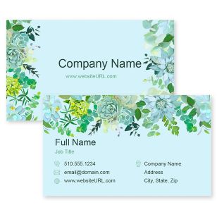 Succulents Business Card 2x3-1/2 Rectangle - Catskill White