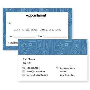 Circuit board Business Card 2x3-1/2 Rectangle - Blue, Sky