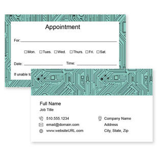 Circuit board Business Card 2x3-1/2 Rectangle - Tropical Teal