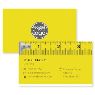 Tape Measure Business Card 2x3-1/2 Rectangle - Yellow (PMS-Yellow C)