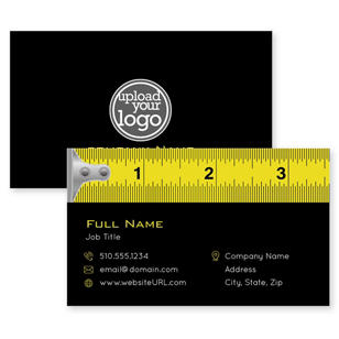 Tape Measure Business Card 2x3-1/2 Rectangle - Black