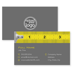 Tape Measure Business Card 2x3-1/2 Rectangle - Dove Gray