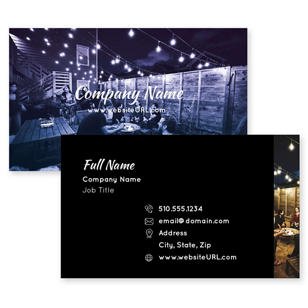 BBQ On The Patio Business Card 2x3-1/2 Rectangle Horizontal - Black