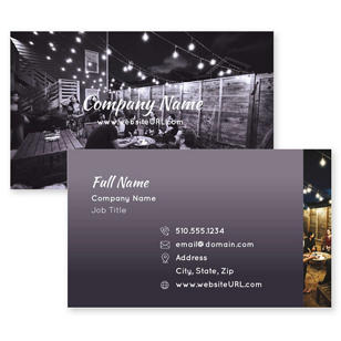 BBQ On The Patio Business Card 2x3-1/2 Rectangle Horizontal - Charcoal