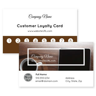 Coffee Break Business Card 2x3-1/2 Rectangle Horizontal - Brown