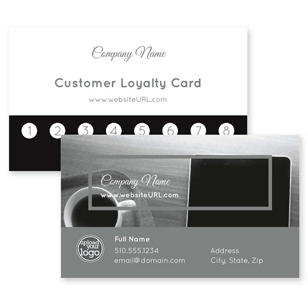 Coffee Break Business Card 2x3-1/2 Rectangle Horizontal - Dusty Gray