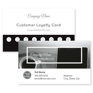 Coffee Break Business Card 2x3-1/2 Rectangle Horizontal - White