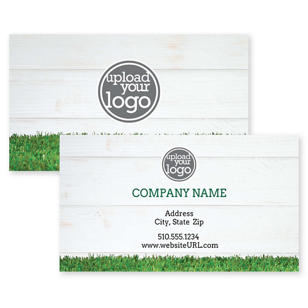 Lush Lawn Business Card 2x3-1/2 Rectangle Horizontal - White