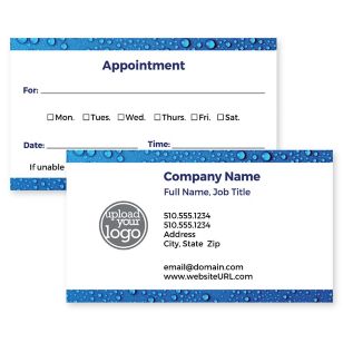 Droplets Business Card 2x3-1/2 Rectangle Horizontal - Venice Blue