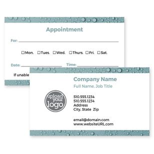 Droplets Business Card 2x3-1/2 Rectangle Horizontal - Blue, Sky